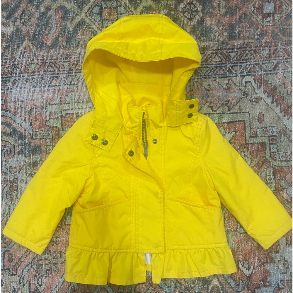 Old Navy yellow rain jacket- 18-24 M